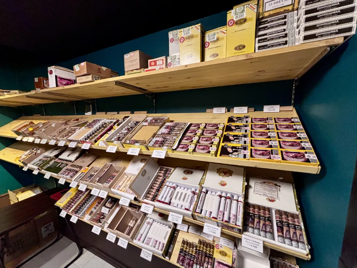 CNX Cigars climate-controlled humidor wall display